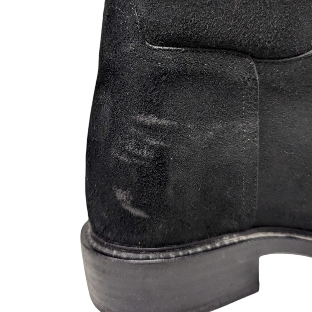 Chanel Black Shearling Nubuck Leather CC Logo Mid Calf Boots 38 - Picture 11 of 11